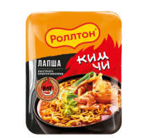 Лапша быстрого приготовления «Роллтон» со вкусом кимчи в лотке, 90 г × 24 шт.