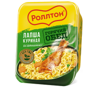 Лапша быстрого приготовления «Роллтон» с курицей по-домашнему в чашке, 90 г × 24 шт.
