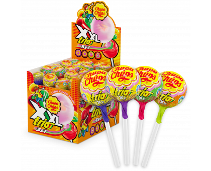 Карамель Chupa Chups XXL Trio вкус ассорти, 29 г