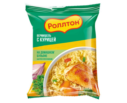 Вермишель быстрого приготовления Роллтон со вкусом курицы, 60 г. × 42 шт.