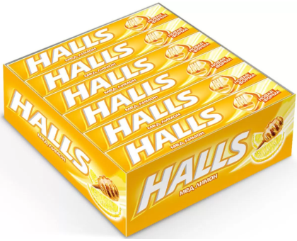 Halls Карамель леденцовая Мед - лимон