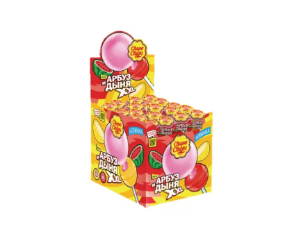 Карамель Chupa Chups Арбуз и дыня шоубокс, 29г