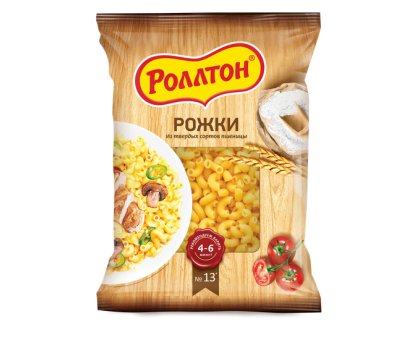 Макароны Роллтон Рожки , 400 г