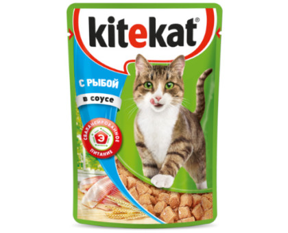 Корм для кошек Kitekat влажный в рыбном соусе, 85г