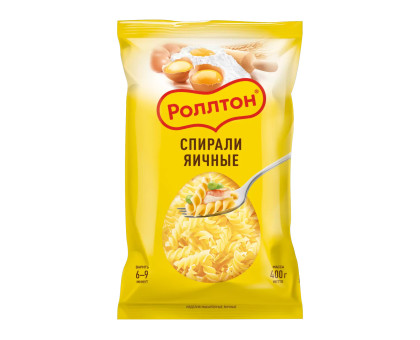Макароны яичные «Роллтон» «Спирали», 400 г