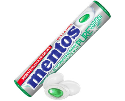 Жевательная резинка Mentos Pure fresh, Нежная мята, 15,5г