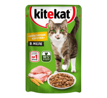 Kitekat влажный корм для кошек, Аппетитная курочка в желе, 85г 