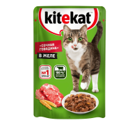Влажный корм для кошек Kitekat «Сочная говядина» в желе, 85 г