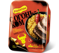 Лапша Роллтон, Говядина с соусом Огненно-острый чили, 100 г