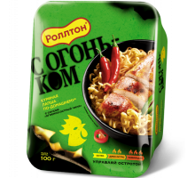 Лапша Роллтон, Курица с соусом Огненно-острый чили,100г